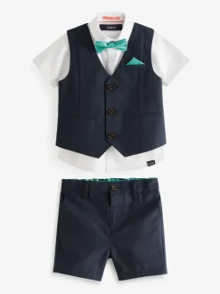 Kostuums En Herenvesten*Baker by Ted Baker - set van overhemd, gilet en short Donkerblauw