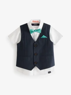 Kostuums En Herenvesten*Baker by Ted Baker - set van overhemd, gilet en short Donkerblauw