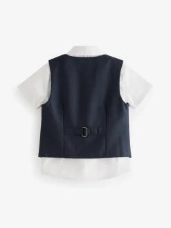 Kostuums En Herenvesten*Baker by Ted Baker - set van overhemd, gilet en short Donkerblauw