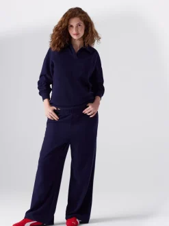 Moederschap|Broeken*Next Donkerblauw - Behaaglijke zwangerschapsbroek met wijde pijpen