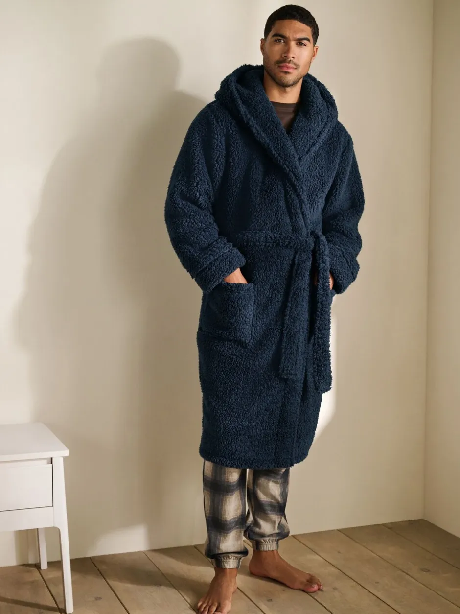 Loungewear|Kamerjassen En Badjassen|Next - Borg badjas Donkerblauw