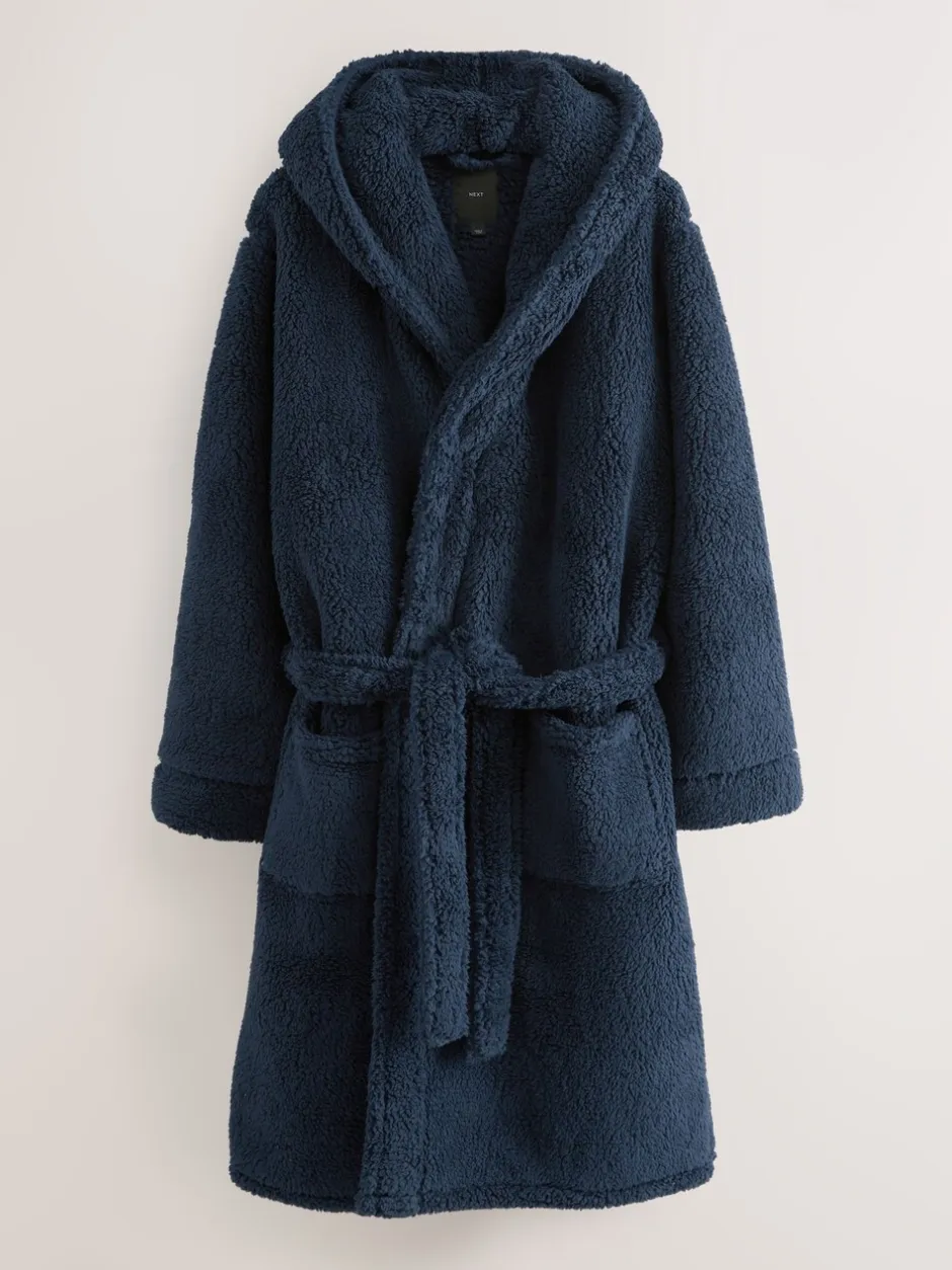 Loungewear|Kamerjassen En Badjassen|Next - Borg badjas Donkerblauw