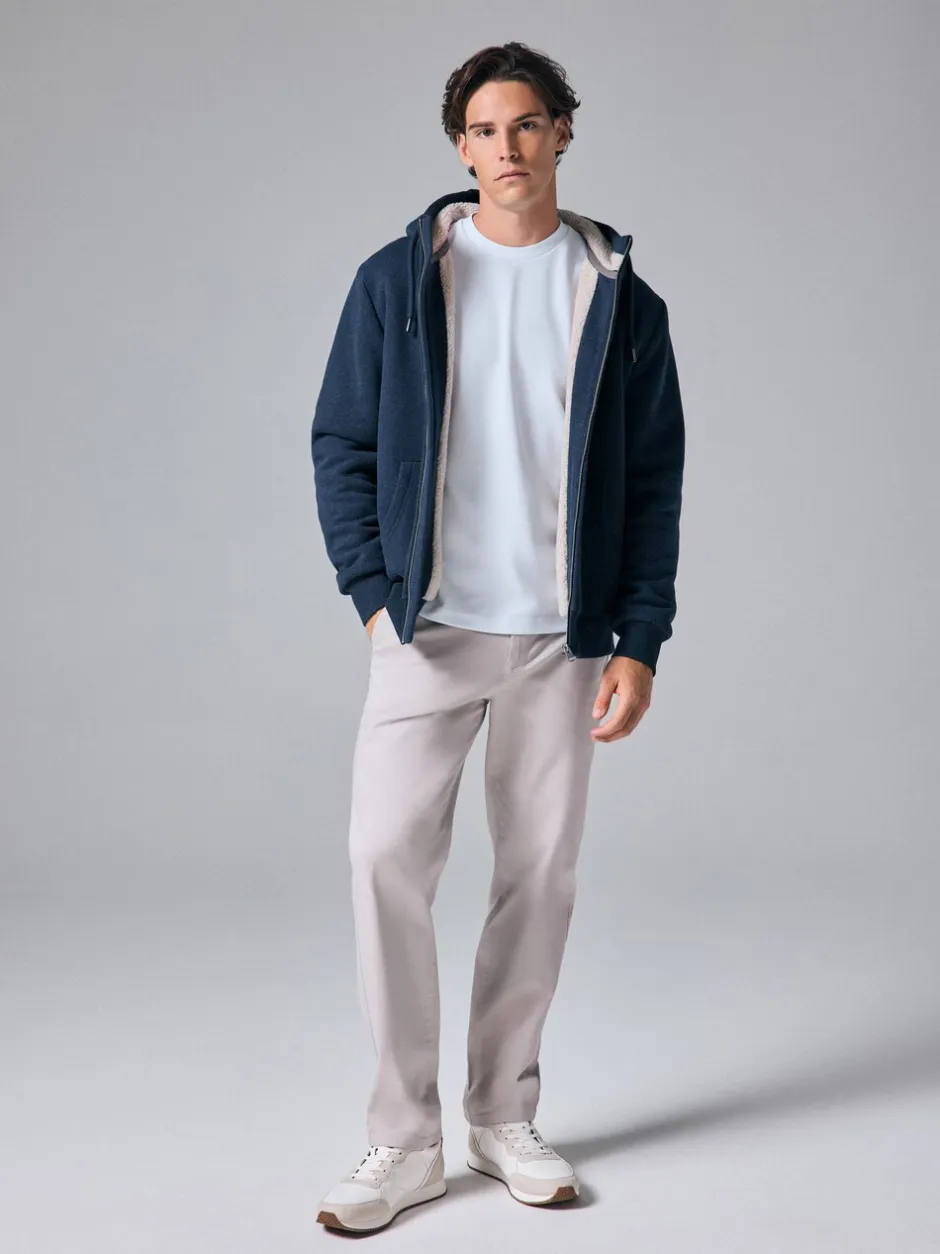 Jassen En Jacks|Sweaters En Hoody´S|Next - Borg hoodie met fleecevoering en volledige ritssluiting Donkerblauw
