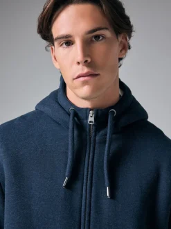 Jassen En Jacks|Sweaters En Hoody´S|Next - Borg hoodie met fleecevoering en volledige ritssluiting Donkerblauw