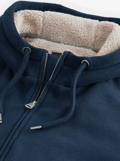 Jassen En Jacks|Sweaters En Hoody´S|Next - Borg hoodie met fleecevoering en volledige ritssluiting Donkerblauw