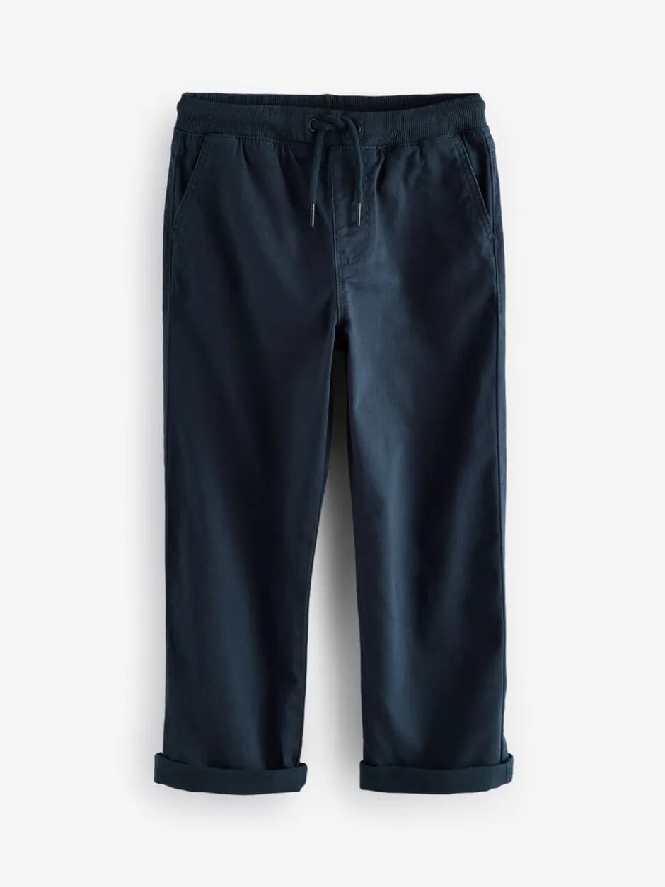 Broeken En Chino's*Next - Broek met geribde elastische taille (3-16 jr) Donkerblauw