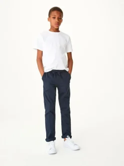 Broeken En Chino's*Next - Broek met geribde elastische taille (3-16 jr) Donkerblauw