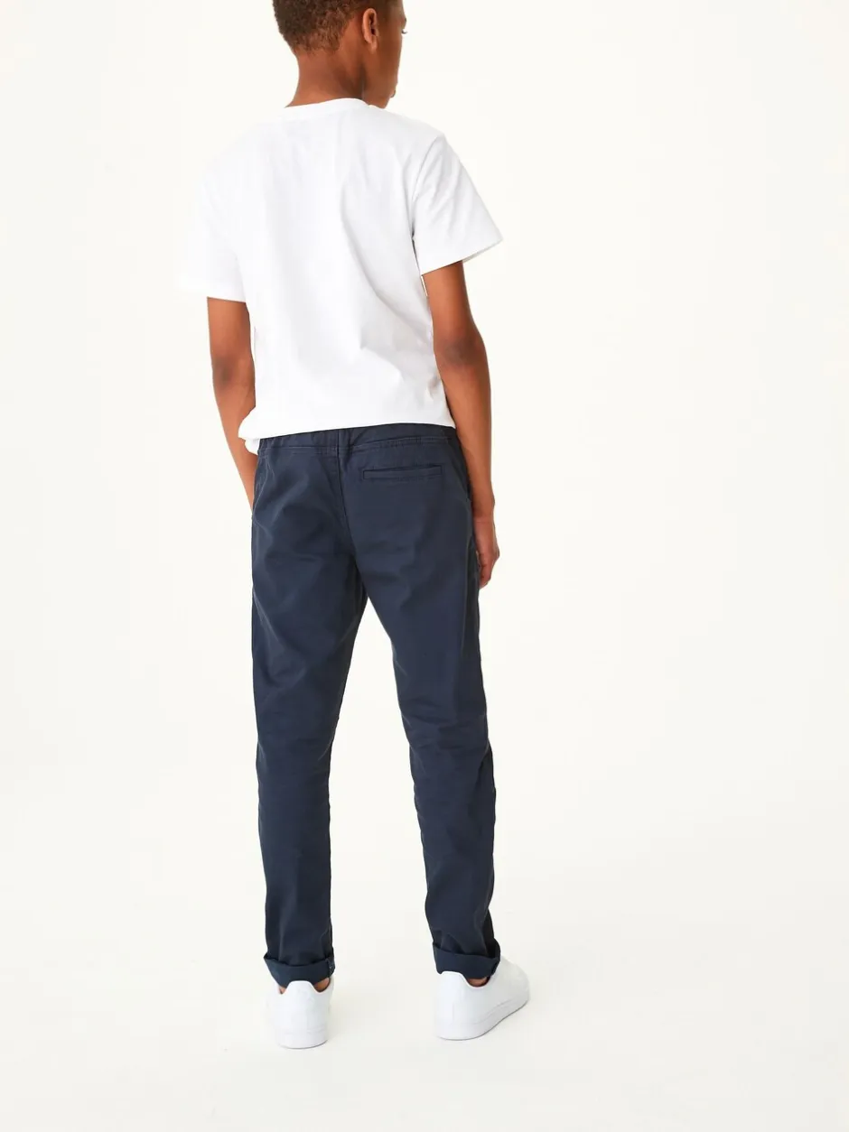 Broeken En Chino's*Next - Broek met geribde elastische taille (3-16 jr) Donkerblauw