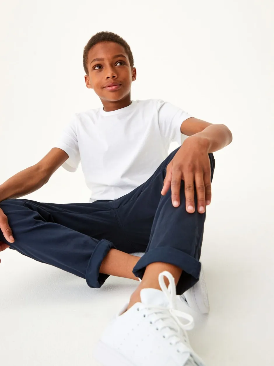 Broeken En Chino's*Next - Broek met geribde elastische taille (3-16 jr) Donkerblauw