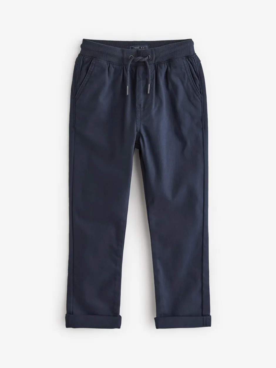 Broeken En Chino's*Next - Broek met geribde elastische taille (3-16 jr) Donkerblauw