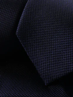 Stropdassen En Pochets|Charles Tyrwhitt - - Vlekbestendige satijnen smalle stropdas Donkerblauw