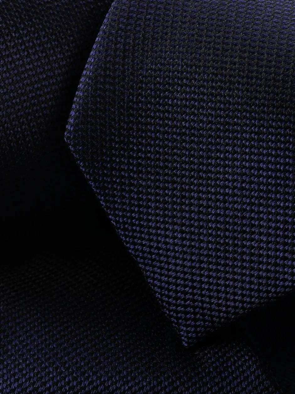 Stropdassen En Pochets|Charles Tyrwhitt - - Vlekbestendige satijnen smalle stropdas Donkerblauw