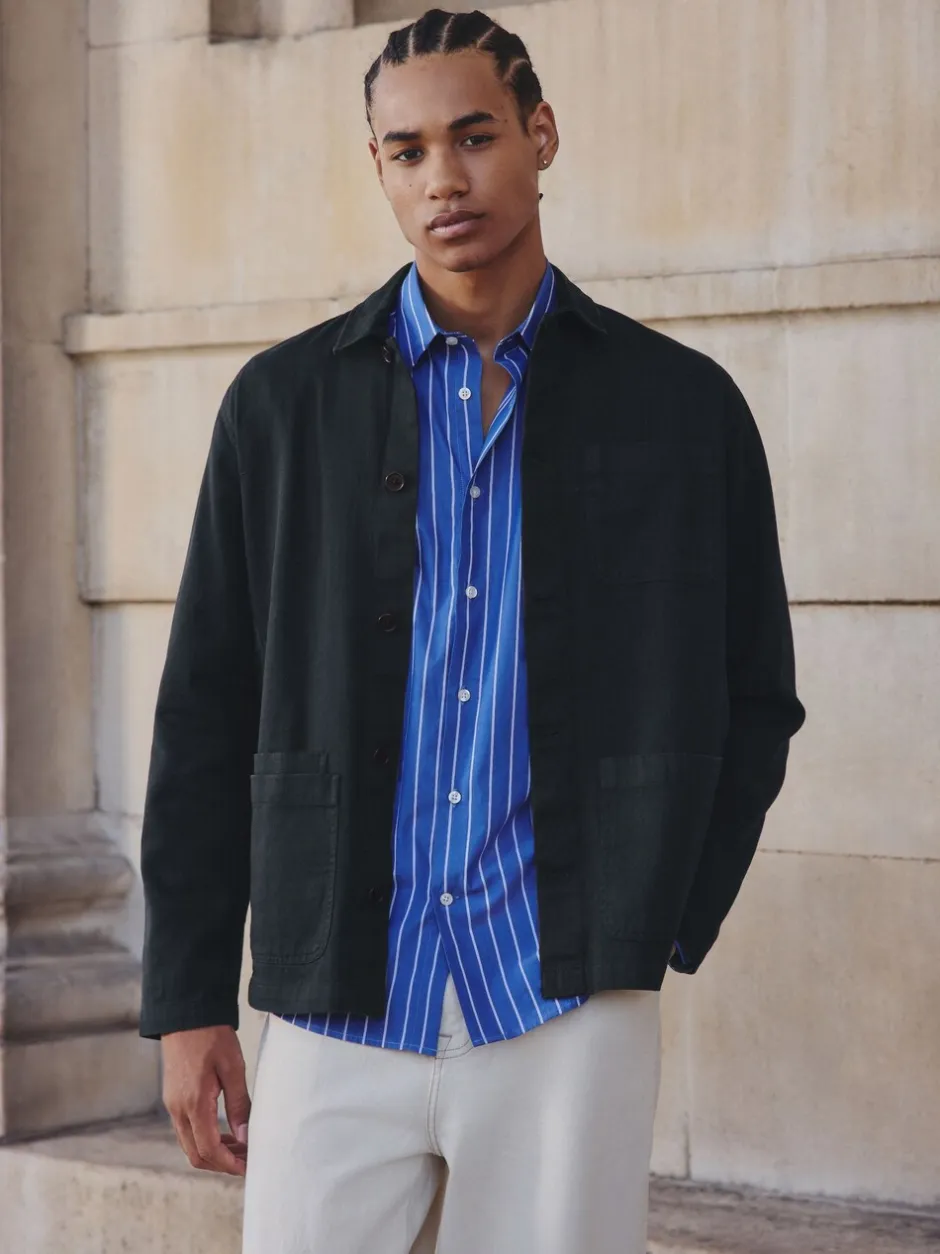 Formele Overhemden|Next - Chore Twill Shacket Overshirt Donkerblauw