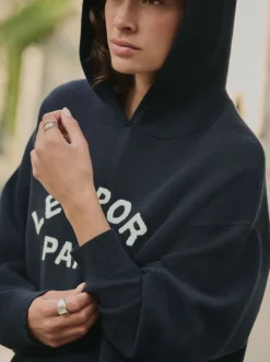 Hoody's En Sweatshirts|Next - Compact Cosy Graphic Long Sleeve Hoodie Donkerblauw