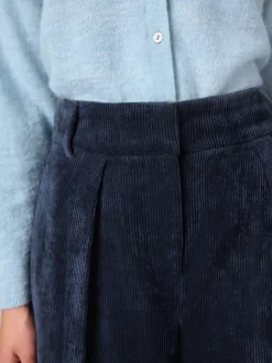 Broeken|Next - Corduroy broek met wijde pijpen Donkerblauw