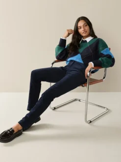 Broeken*Next - Corduroy skinny broek Donkerblauw