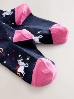 Sokken En Panty's*Next Donkerblauw - Cotton Rich Unicorn Tights