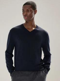 Gebreide Kleding*Next - Cotton Rich Long Sleeve Jumper Donkerblauw
