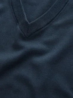 Gebreide Kleding*Next - Cotton Rich Long Sleeve Jumper Donkerblauw