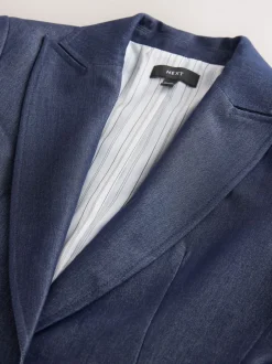 Kostuums En Werkkleding*Next Donkerblauw - Denim Military Fitted Single Breasted Blazer