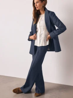 Kostuums En Werkkleding|Broeken|Next Donkerblauw - Denim Military Slim Flare Trousers