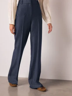 Kostuums En Werkkleding|Broeken|Next Donkerblauw - Denim Military Slim Flare Trousers