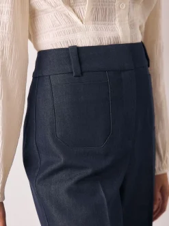 Kostuums En Werkkleding|Broeken|Next Donkerblauw - Denim Military Slim Flare Trousers