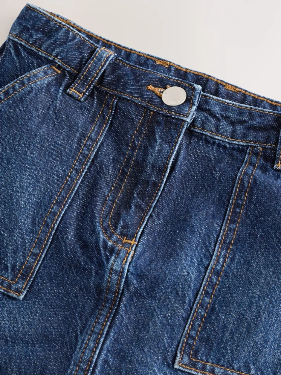 Shorts En Rokken|Next - Denim rok (3-16jaar) Donkerblauw