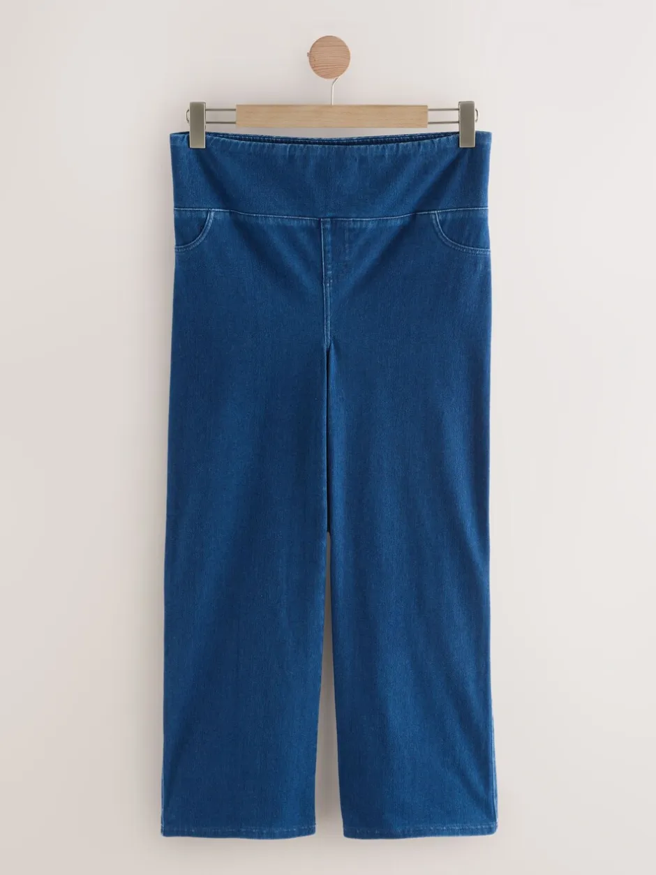 Moederschap*Next Donkerblauw - Denim zwangerschapsleggings met wijde pijpen