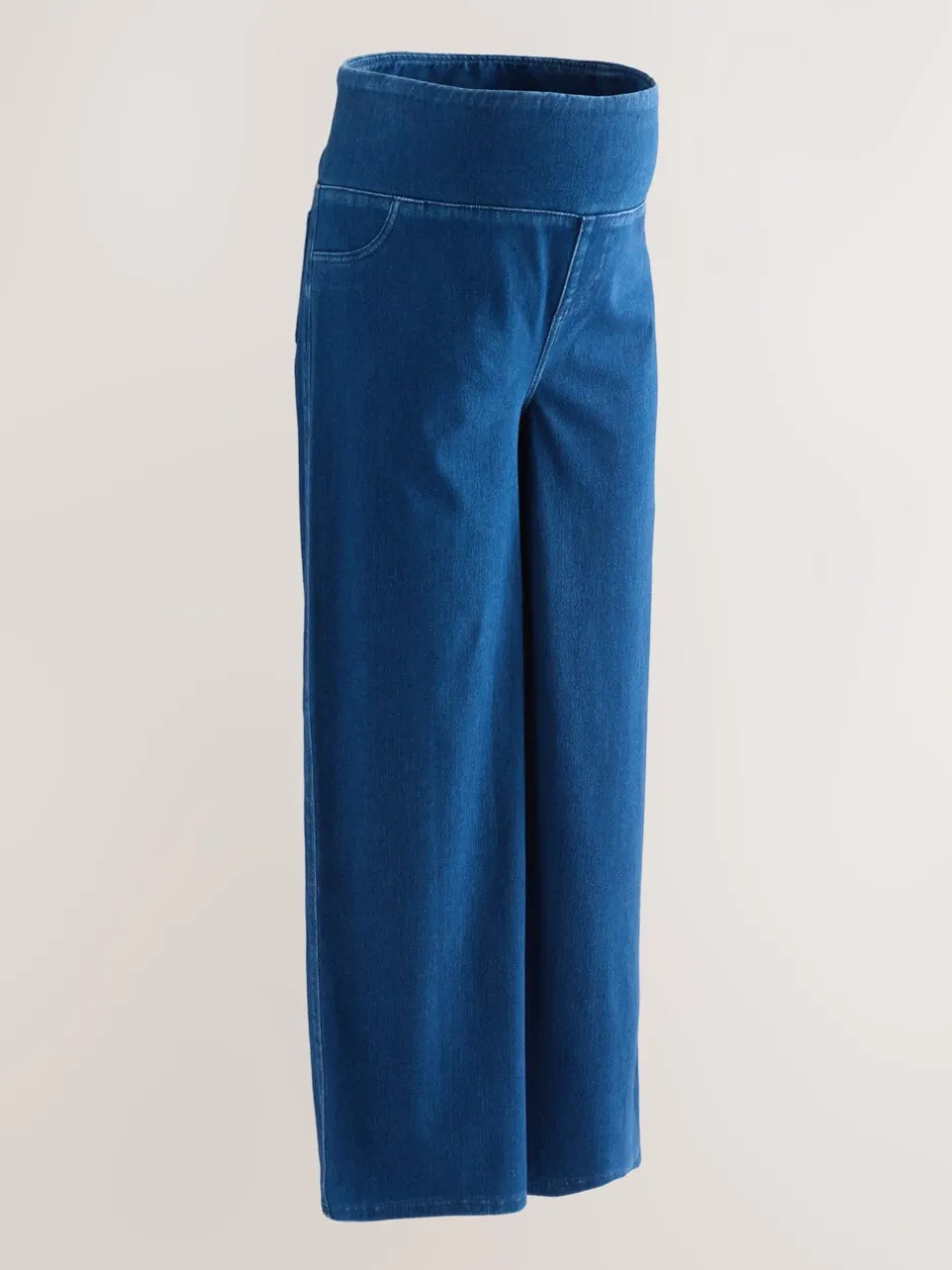 Moederschap*Next Donkerblauw - Denim zwangerschapsleggings met wijde pijpen