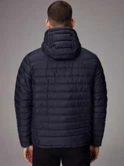 Jassen En Jacks*Next - Douchebestendige lichtgewicht pufferjas met capuchon Donkerblauw