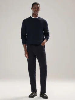 Gebreide Kleding|Next - Effen - Regular Fit Cotton Rich Crew Neck Jumper Donkerblauw