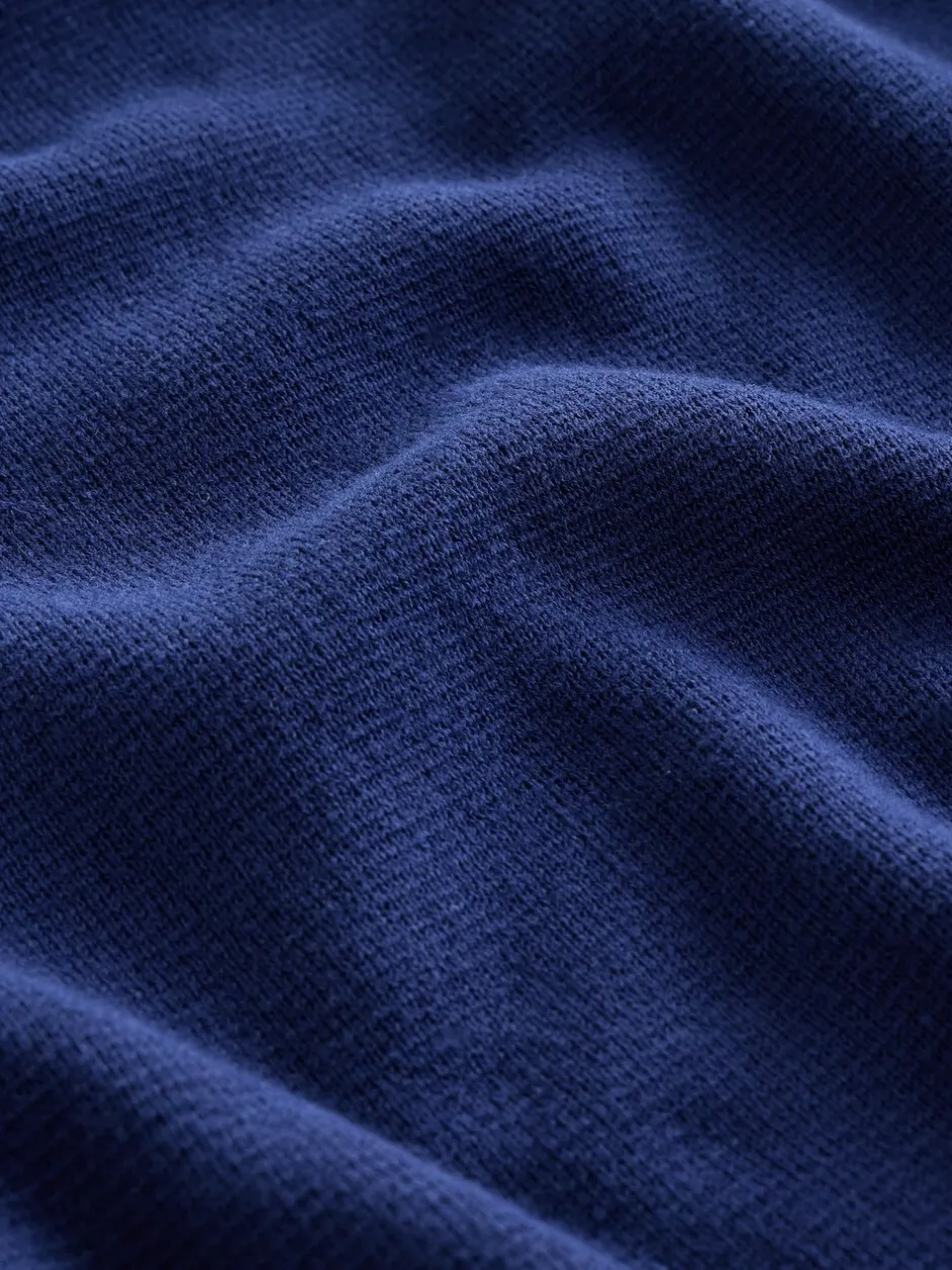 Gebreide Kleding*Next Donkerblauw - Effen - Regular fit 100% katoenen premium trui met korte rits