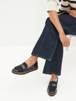 Ruimvallend En Extraruimvallend|Lage Schoenen|Next - Forever Comfort® Brogue Instappers Donkerblauw