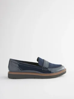 Ruimvallend En Extraruimvallend|Lage Schoenen|Next - Forever Comfort® Brogue Instappers Donkerblauw