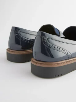 Ruimvallend En Extraruimvallend|Lage Schoenen|Next - Forever Comfort® Brogue Instappers Donkerblauw