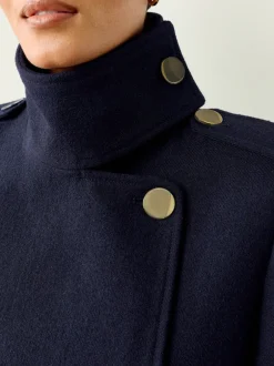 Jassen En Jacks|Next - Formele jas met colkraag Donkerblauw