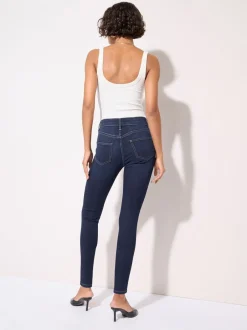 Jeans|Friends Like These - jegging met hoge taille Donkerblauw