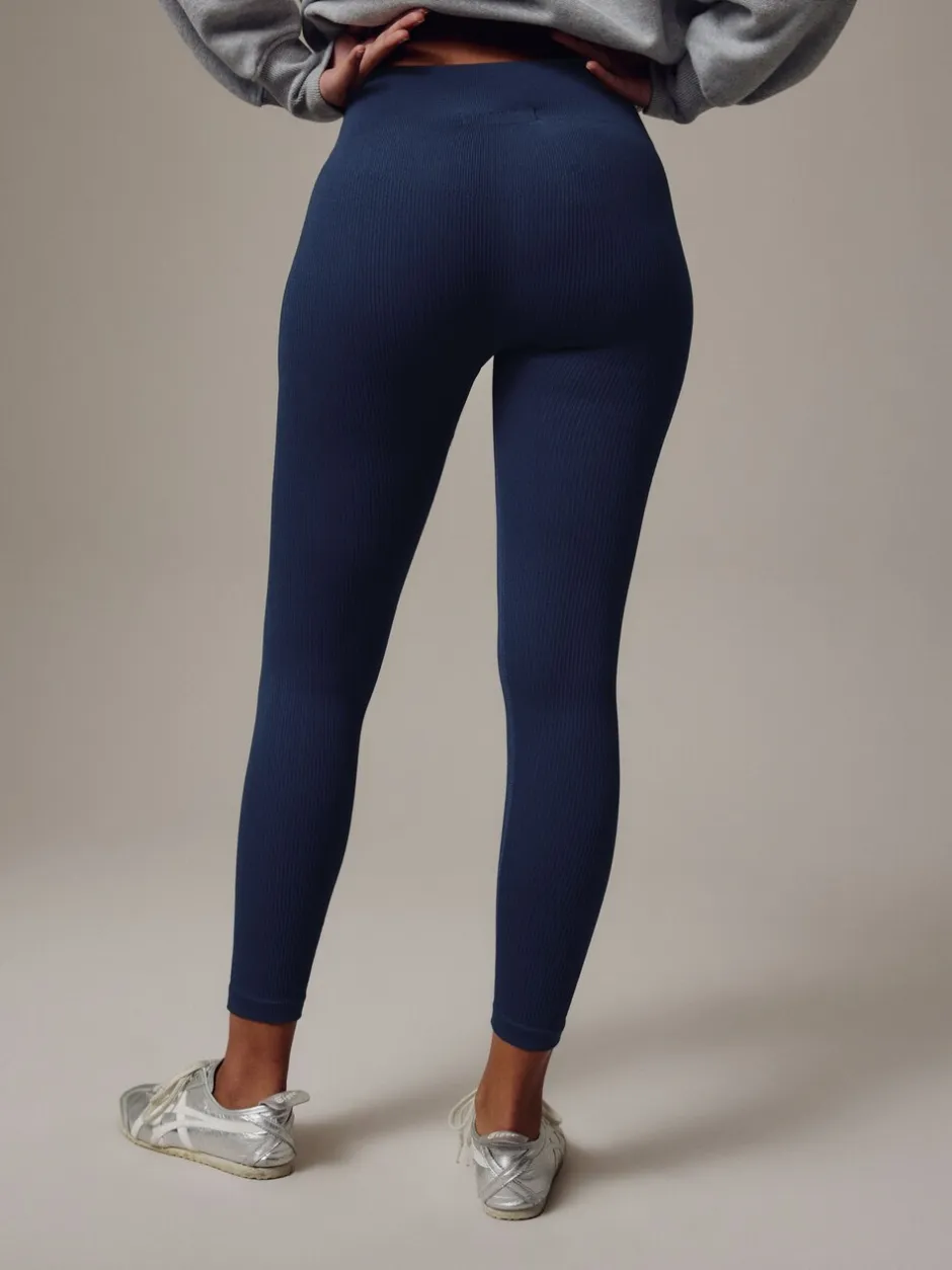 Leggings En Joggingbroeken*Next Donkerblauw - Geribbelde naadloze legging met hoge taille