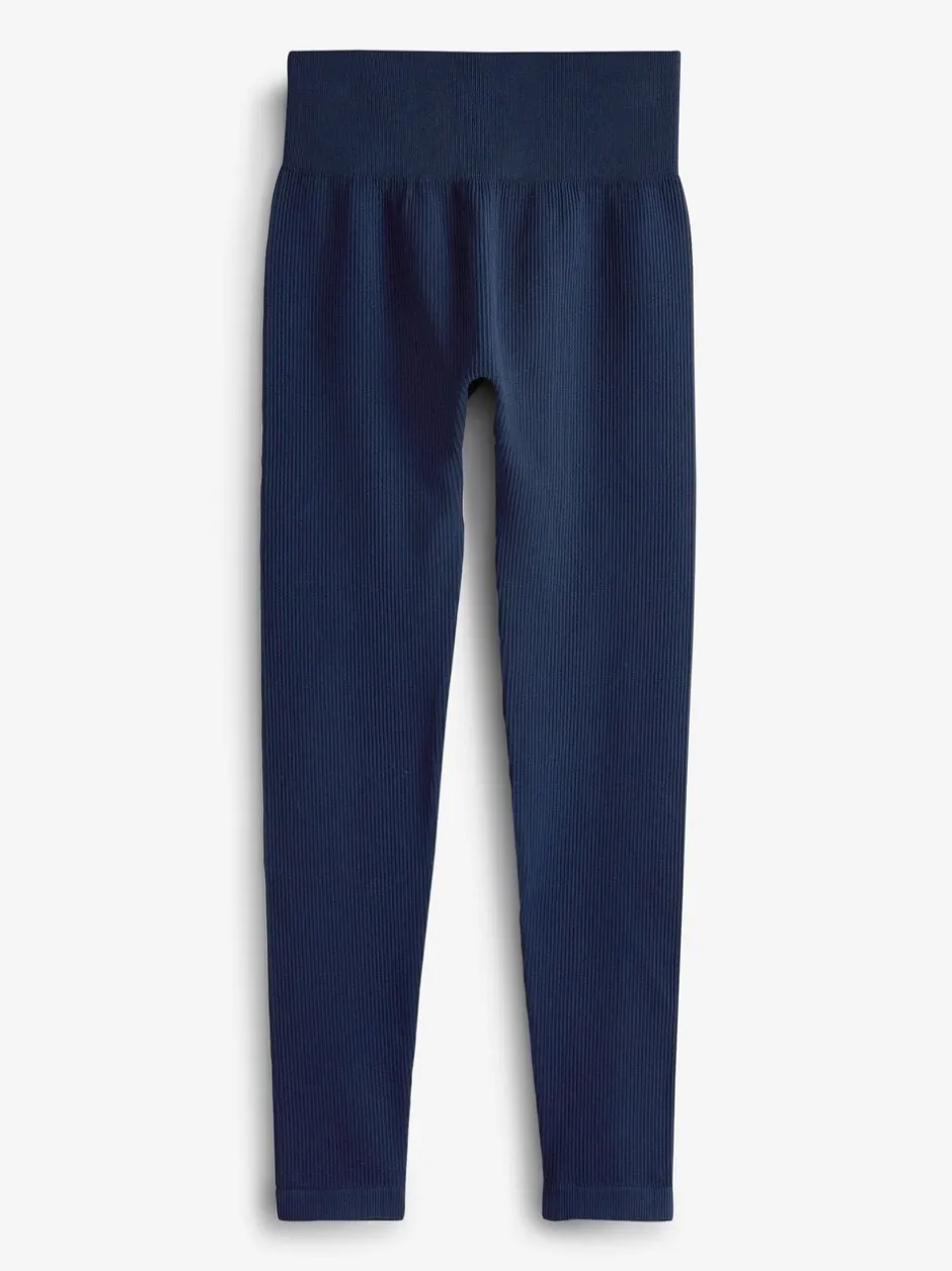 Leggings En Joggingbroeken*Next Donkerblauw - Geribbelde naadloze legging met hoge taille