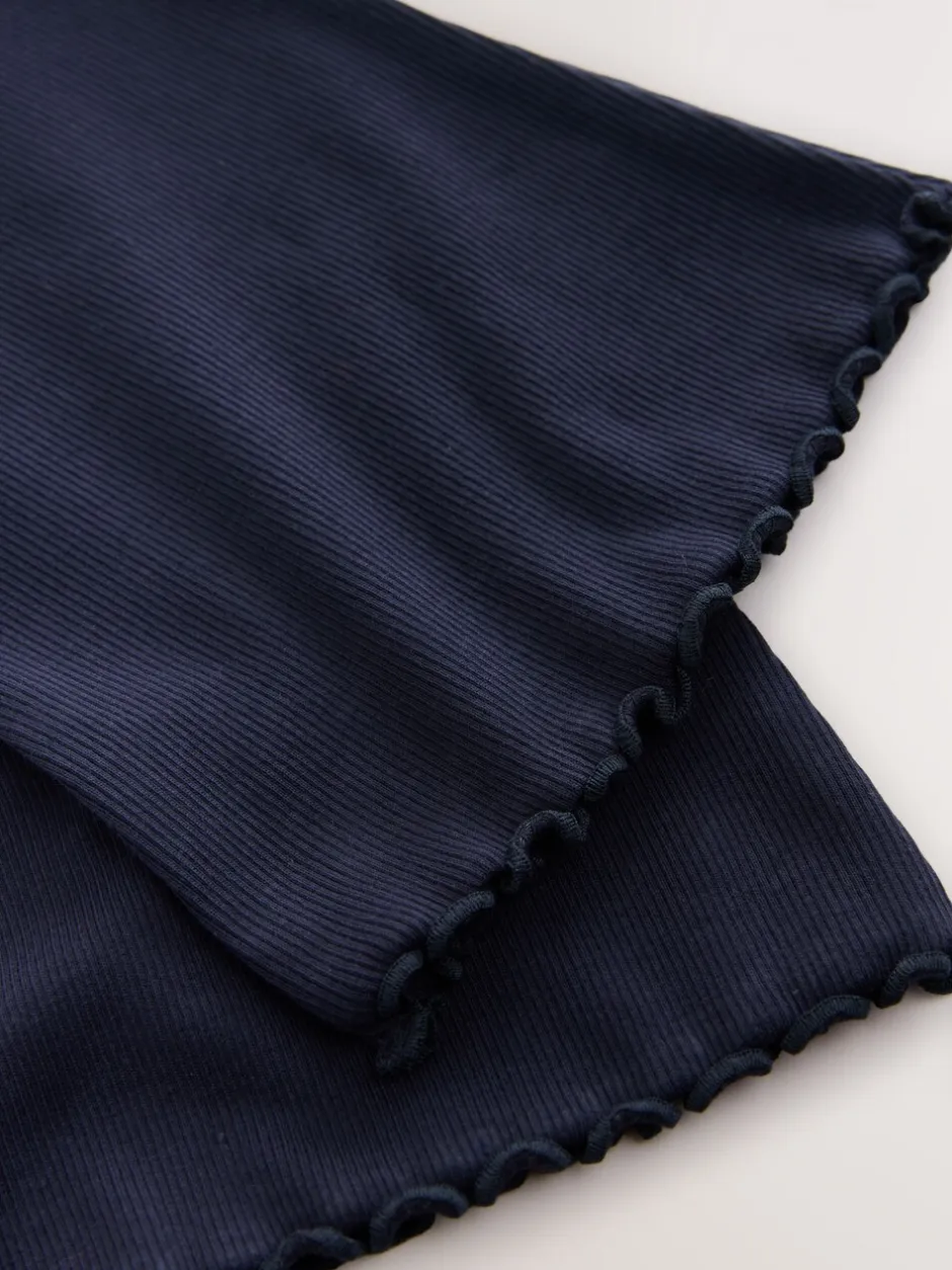 Broeken En Leggings|Next Donkerblauw - Geribde uitlopende legging (3-16 jr)
