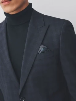 Blazers En Business-Jasjes|Pakken*Next Donkerblauw - Geruit kostuum met smalle pasvorm: colbert