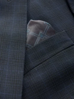 Blazers En Business-Jasjes|Pakken*Next Donkerblauw - Geruit kostuum met smalle pasvorm: colbert