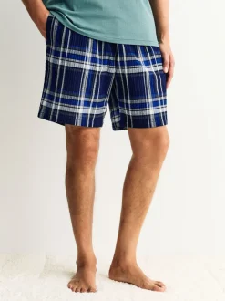 Pyjama's*Next Donkerblauw - Geruite pyjama met korte mouwen