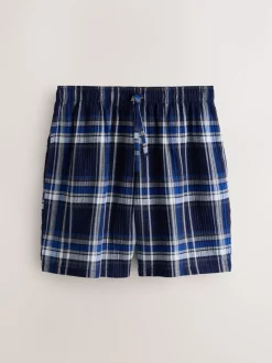 Pyjama's*Next Donkerblauw - Geruite pyjama met korte mouwen