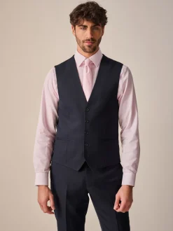 Vesten*Next Donkerblauw - Herenvest met textuur