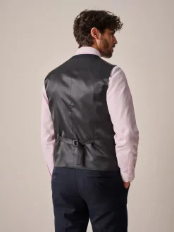 Vesten*Next Donkerblauw - Herenvest met textuur