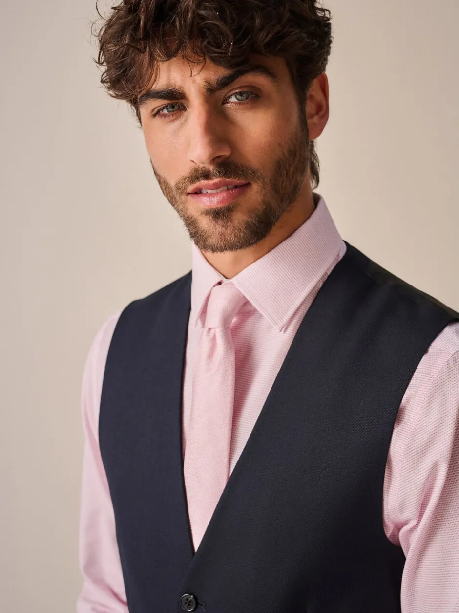 Vesten*Next Donkerblauw - Herenvest met textuur