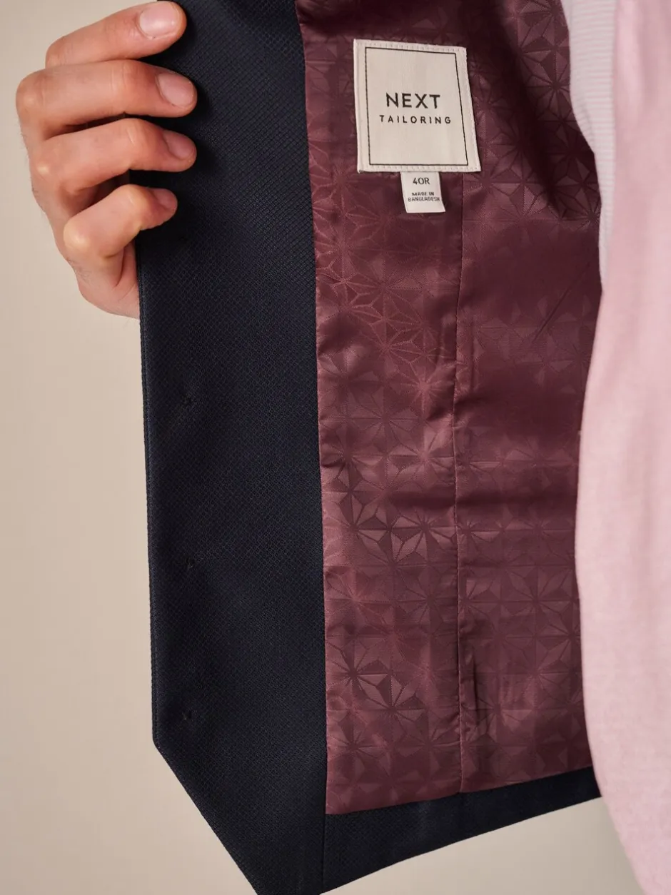 Vesten*Next Donkerblauw - Herenvest met textuur