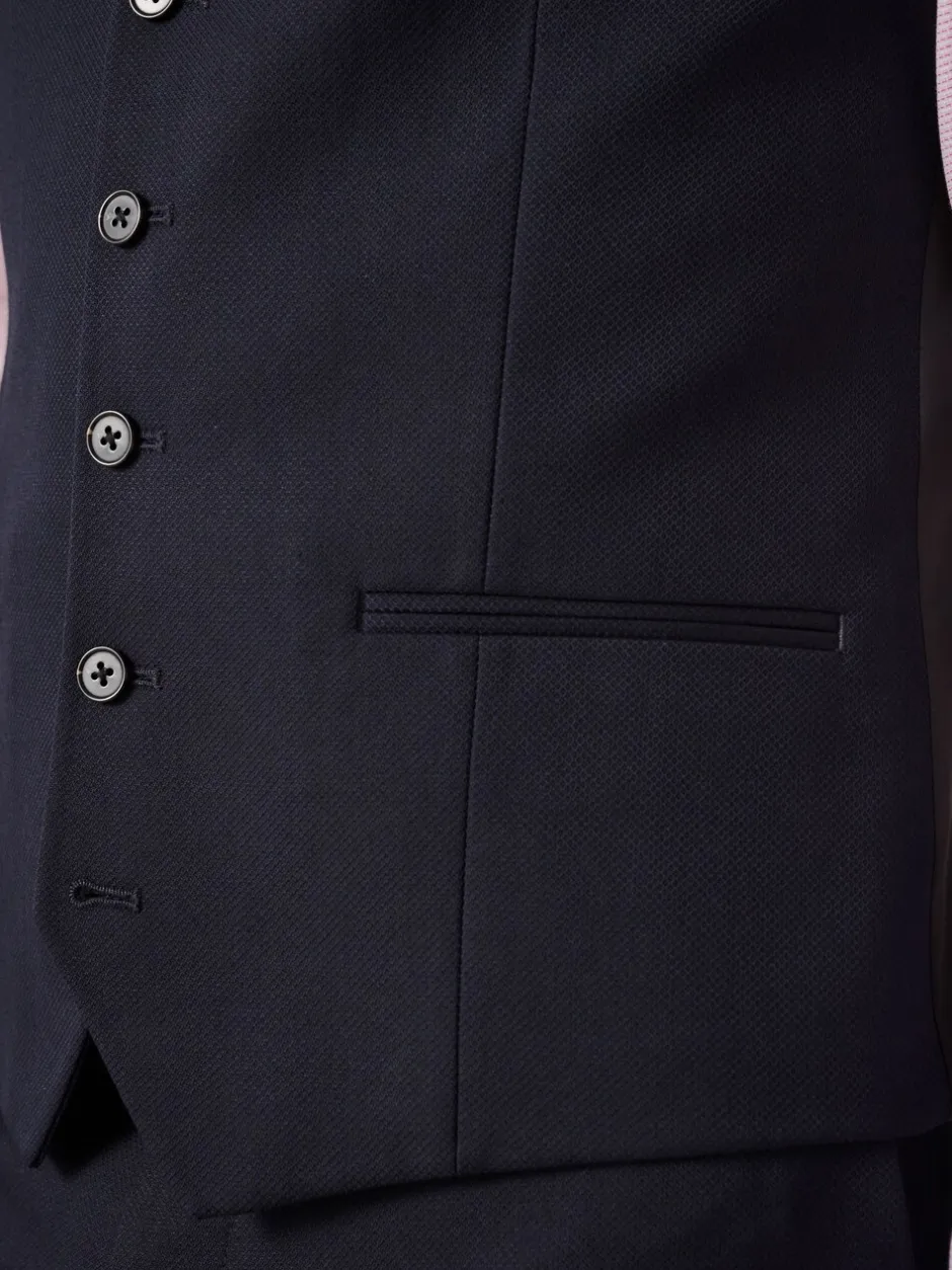 Vesten*Next Donkerblauw - Herenvest met textuur
